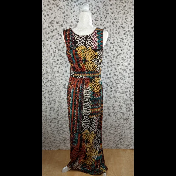 Robbie Bee Tribal Maxi Dress (Size: Large) - Picture 6 of 9
